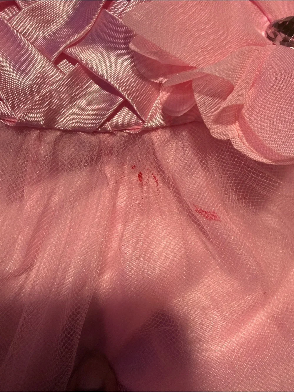 Pink Satin & Tulle Flower Girl Dress